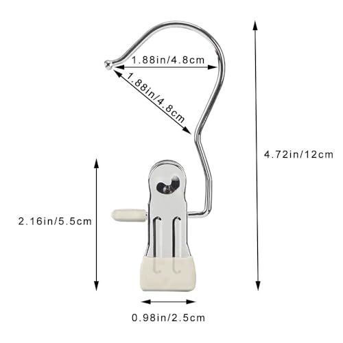 Hangers Clips,Stainless Multi Function Clip Hooks,Laundry Hanging Hooks Clips,Closet Hangers,Boot Clips, Hats Clips,Socks Clips,Pants Clips, Bras Clips (30, Rice-White) - color: Rice-white