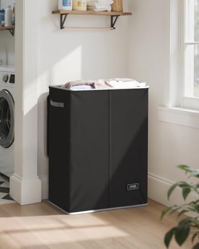 SOLEDI 130L Laundry Hamper with Lid, Large Collapsible Laundry Basket - color: Black, size: 130L