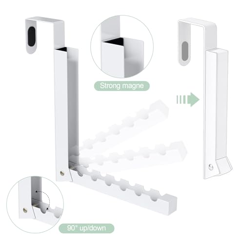Over The Door Folding Clothes Drying Rack 2-Pack White, Heavy Duty Metal for Indoor Laundry Room Small Space
