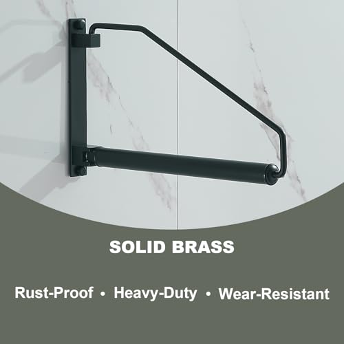 NEWRAIN Folding Clothes Hanger Rack, Wall Mounted Laundry Racks for Drying Clothes,Swing Clothing Hanging System Drying Closet Storage Organizer Black - color: Black, size: Triangle
