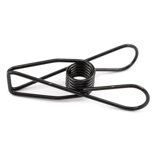 14 PCS Stainless Steel Large Black Clothes Pins, High Elasticity Strength Clothespins - Heavy Duty Multipurpose Metal Wire Chip Clips, 2.83 Inch for Laundry Home, Kitchen, Outdoor, Office - size: 2.83 Inch (7.2x1.8cm)-Black-14 PCS