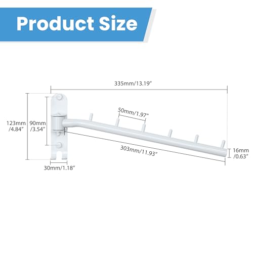 Mooche Swing Clothes Hanger Rack, Garment Racks 11.93" Long, White - color: White, size: 1 Pack (6 Hooks)