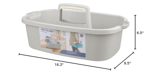 Large Cleaning Supplies Caddy Portable Shower Caddy Basket Light Grey - color: Light Grey, size: Large