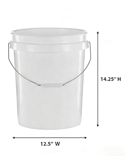 (2 Pack) 2 Gallon Round Comfort Handle Plastic Utility Bucket, White