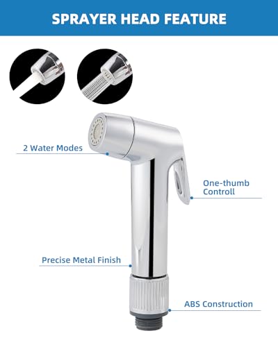 2 Modes Kitchen Sink Side Sprayer with Water Flow Restrictor, Chrome - color: Chrome, style: braided hose/dual spray mode