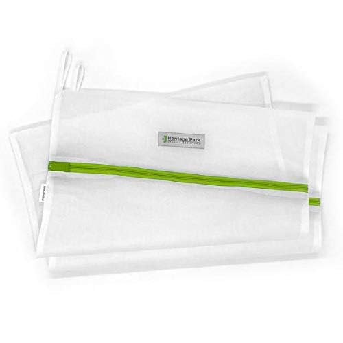 Heritage Park Fine Mesh Laundry Bags - Micro Mesh for Safely Washing Delicates - Gusseted Bottom for Extra Space, Hidden Zipper, and Convenient Hanging Loop - Pack of 2 Small (15" x 18") - size: 2 Small (15" x 18")