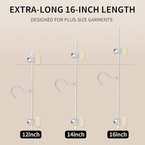 16 Inch Extra Wide Pants Skirt Hangers with Clips, Beige, 20 Pack - color: Ivory, size: 16Inch