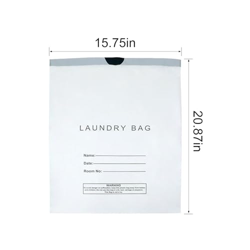 Disposable Laundry Bags: 20.87"X15.75" Large Pe Plastic Drawstring Bags With Writing Strip For Dirty Clothes Laundry Bags For Home Hotel Travel Moving Storage (50)
