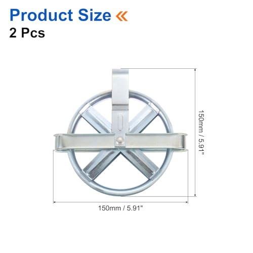 uxcell 2Pcs 5" Clothesline Pulley with Durable Iron Alloy Wheel and Axle, Deep Groove Weather-Resistant Drying Line Pulley for Outdoor Clothes Line, Silver