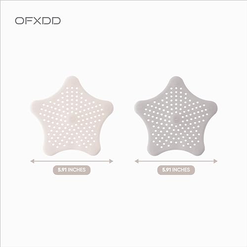 Shower Drain Hair Catcher 4 Pcs - Flexible Bathroom & Shower Drain Cover - Silicone Sink Strainer, Multipurpose - Star Shaped Drain Cover Kitchen Sink