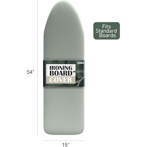 Hearth & Harbor Ironing Board Cover and Pad 15x54 Full Size, Thick Heavy Duty Scorch Resistant Padding Elastic Edge Hook & Loop Fastener, Iron Board Cover with Padding, Sage Green - color: Sage Green