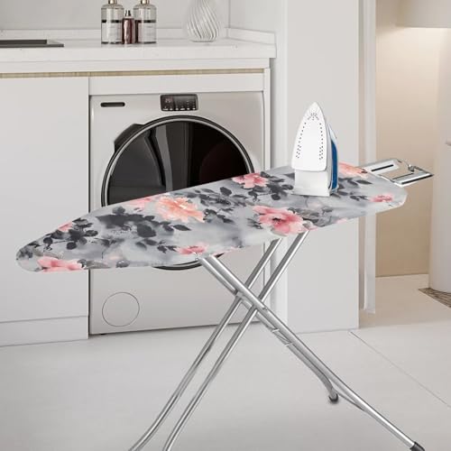 Ironing Board Cover, Heavy Duty Iron Board Covers Standard Size Padding Decorative Covers for Most Iron Boards Ironing Pad Stylish Protector for Home Pink Roses - color: Pink Roses