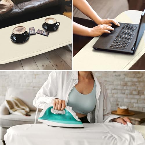 Mini Ironing Board with Iron Rest 32"x12" Ivory - color: Ivory