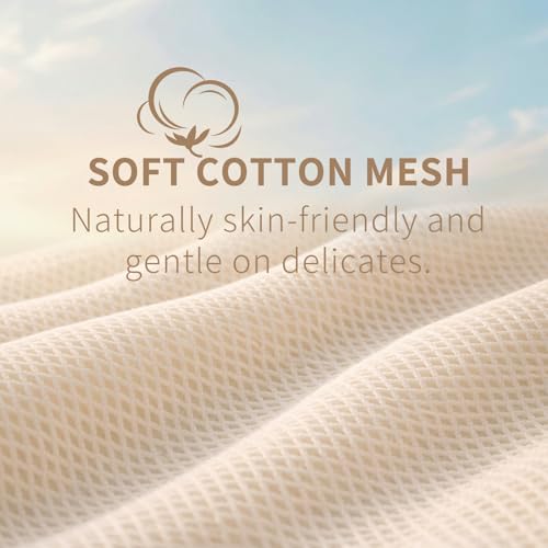 Muchfun Soft Cotton Mesh Laundry Bags for Delicates 12x16 Inches (3 Medium) - size: 3 Medium
