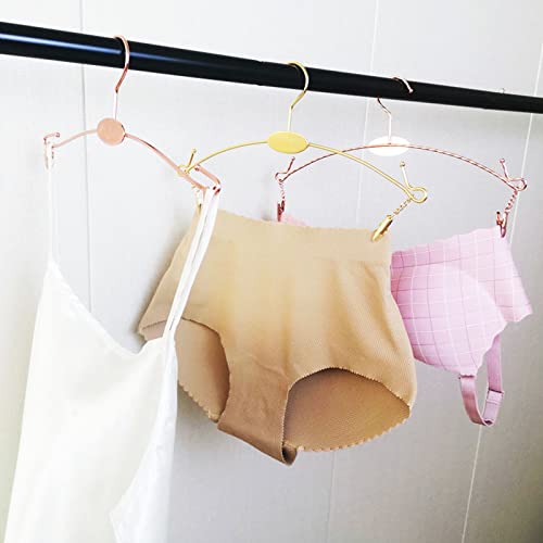 Metal Underwear Bra Rack, Durable Pants Clothes Hangers with Clips,for Lingerie Shop Display, 10pcs (Rose Gold-A2) - color: Rose Gold-a2