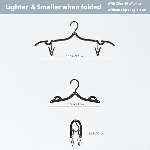 Travel Hangers, Cruise Ship Essentials Travel Essentials, Portable Cruises Must Haves 2026, Folding Hangers for Suitcase, RV Camping Airplane Europe Vacation Essential (10, Black) - color: Black