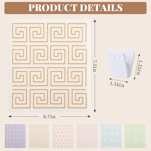 Homaxy Swedish Dishcloths, 8 Pack Geometric Reusable Paper Towels - color: Geometry, size: 8 PACK