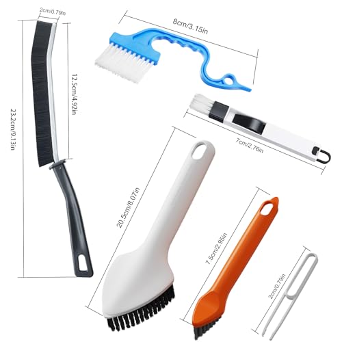 Crevice Cleaning Brush, Hard Bristle Crevice Cleaning Brushes, 3 in 1 Cleaning Brushes for Household Use Multifunctional Gap Cleaning Brush for Bathroom Kitchen Window Groove Corner Small Spaces