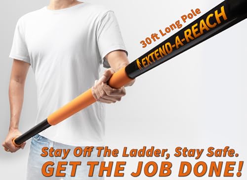 36 Foot High Reach Duster Kit with 5-30 ft Extension Pole for Cleaning - size: 30 Feet