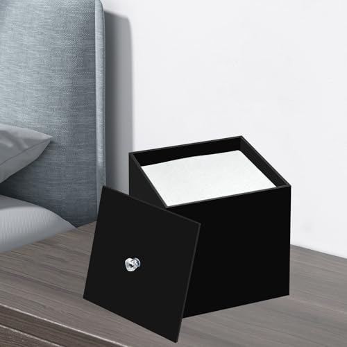 Disposable Face Towel Holder Facial Towelettes Container Box Acrylic, Black - color: Black