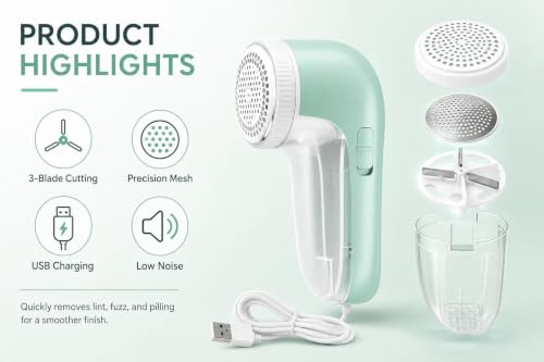Electric Fabric Shaver, Lint & Fluff Remover with Replaceable Blades, Ideal for Clothes, Sweaters and Sofas, Home Use