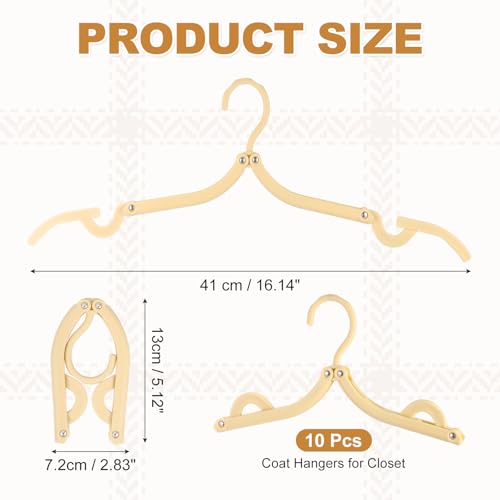 uxcell 10 Pcs Portable Travel Hangers, Plastic Foldable Hangers Cruise Essentials Clothes Drying Rack for Camping Flying Suitcase Travel Accessories Road Trip Hotel, Yellow - color: Yellow