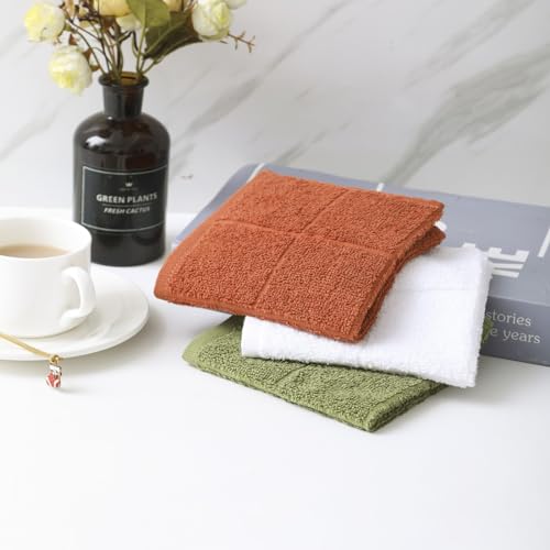 Glynniss Dishcloths Kitchen Highly Absorbent Dish Rags 100% Cotton Dish Cloths for Washing Dishes, Cleaning - color: Green, size: 11x11 inches