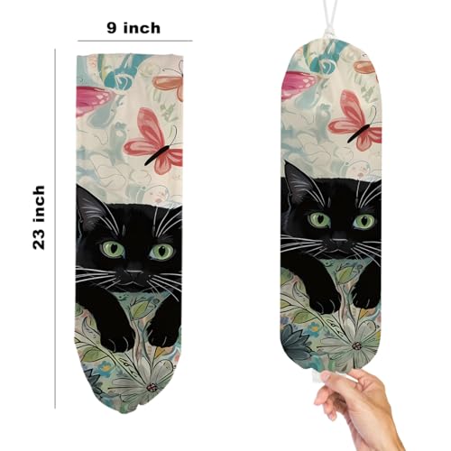 2Pcs Cat Plastic Bag Holder, Wall Mount Grocery Bag Holder - color: multicolour 1339