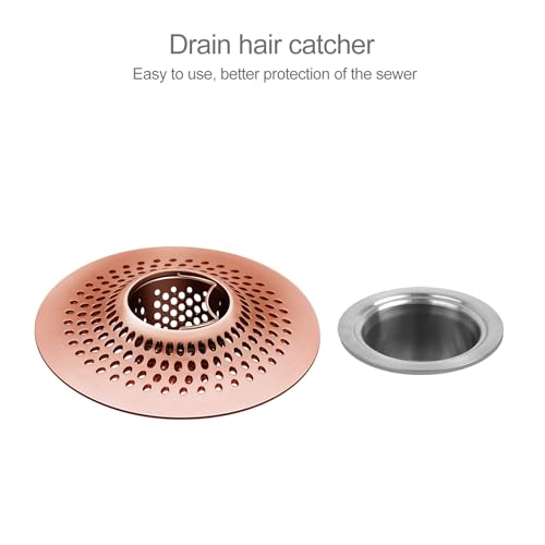LEKEYE Shower Drain Hair Catcher/Bathroom Drain Cover/Bathtub Drain Strainer/Shower Stall Drain Protector(Red Copper) - color: Red Copper