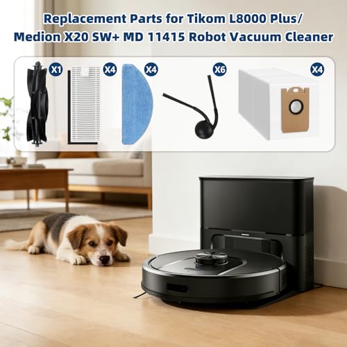 19 Pcs Accessories Kit for Tikom L8000 Plus Robotic Vacuum Cleaner - color: Color a