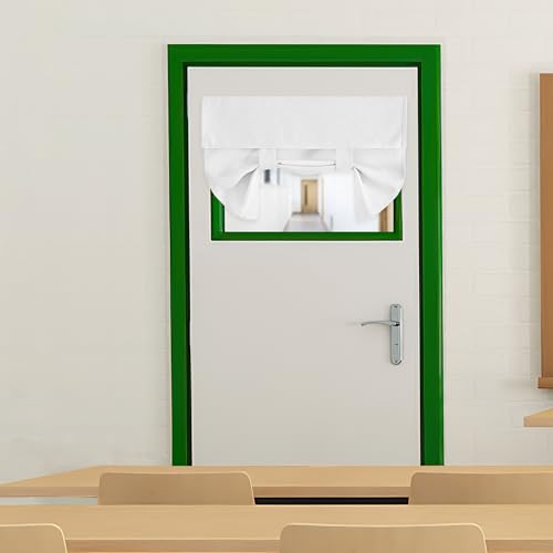 RYB HOME Classroom Door Window Cover, Privacy Sunlight Shades for Classroom Windows and Doors Cover Lockdown Shades, Room Darkening Design Blocks Views, W 24 x L 18, 1 Panel, White - color: White, size: 24"W x 18"L (Pack of 1)