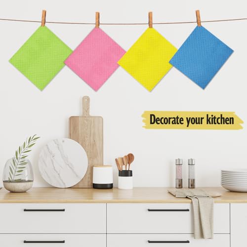 MoLKENE Swedish Dishcloths for Kitchen, 10 Pack Cellulose Sponge Cloths - color: 10 Pack Multicolor, size: 10 Pack