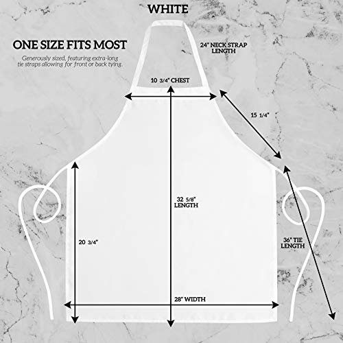 GREEN LIFESTYLE 12 Pack Bib Apron - Unisex White Aprons, Machine Washable Aprons for Men and Women, Kitchen Cooking BBQ Aprons Bulk (Pack of 12, No Pockets, White) - color: White