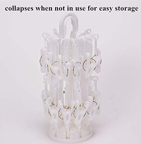 DurReus Foldable Clip Drip Laundry Hanger Portable Plastic Hanging Dryer with 20 Clips for Drying Cloth Diapers,Baby Clothes,Bras,Underwear,Hat,Gloves,Socks - color: 20 Clips Plastic