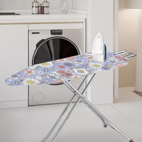 Daisy Print Ironing Board Cover Pretective Covers 15x54 Inch Standard Ironing Board Cover with Elastic Edge and Hook and Loop Fasteners Scorch and Stain Resistant Cotton - color: Daisy Print