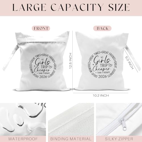 4Pcs Girls Trip Gifts Wet Dry Bag, Beach Bag Wet Bag Favors, Sunscreen Bags Swimsuit Toiletry Travel Essentials For Women, Beach Travel Gym Laundry bags for Dirty Diaper Swimsuit Gifts - color: 4Pcs.White,Pink,Black,Blue