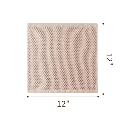 Cotton Dish Towels 6 Pack,12x12 Inch – Super Absorbent, Quick-Dry & Reusable Kitchen Cleaning Cloths, Lint-Free Washable Towels for Dishes, Glass & Household Use(Beige) - color: Beige(6pack), style: honeycomb