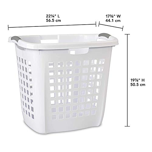 STERILITE 12258004 Carry Hamper, 19-7/8", White