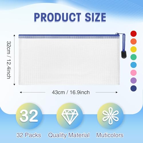 Jetec 32 Mesh Zipper Bags Bikini, Cute Color, 9.5 x 4.5 Inch, 32 Pcs - color: Cute Color, size: 9.5 x 4.5 Inch