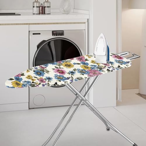 Portable Ironing Board Cover, Non Stick Scorch Dustproof Protector Iron Pad Covers Standard Boards with Household Items Protective Cover Pink Floral Design - color: Pink Floral Design