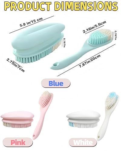 2 Pack Soft Bristle Cleaning Scrub Brush Laundry Brush Scrubber Brush - color: White