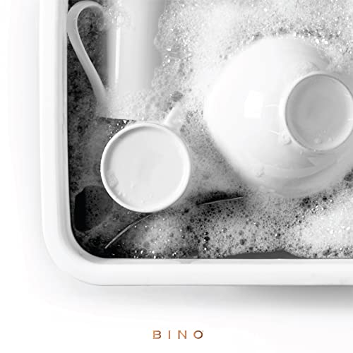 BINO Collapsible Wash Basin - White | Portable Dish Tub | Kitchen | Camping | Sink | Home Essentials | Baby Travel | Folding Dish Pan for Maximum Space Saving - color: White