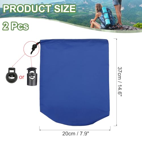 PATIKIL Stuff Sack, Waterproof Outdoor Storage Sack Portable Drawstring Dust Flap Bag Lightweight Sleeping Bag for Camping Hiking Travel - color: Navy Blue