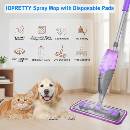 Spray Mops for Floor Cleaning - Wet Dry Mops for Hardwood Tile - color: Gray