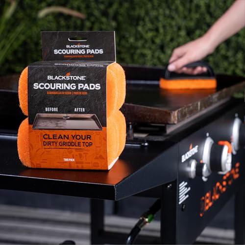 BLACKSTONE Griddle Scrub Pads (Pack of 10), 5063, BBQ Grill & Cooktop Scouring Scrubbers – Heavy-Duty Cleaning Pads for Grilling for Baked On Food & Cooking Oils – Grill Cleaning Supplies - style: 2023 model