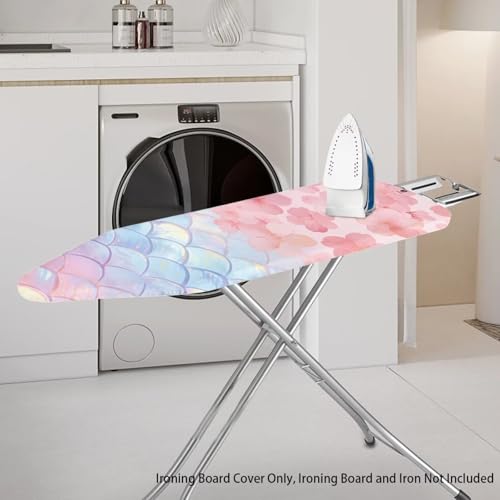 Cherry Blossom Mermaid Scales Ironing Board Covers with Elastic Edge Dustproof Ironing Board Cover and Pad Home Decor - color: Cherry Blossom Mermaid Scales