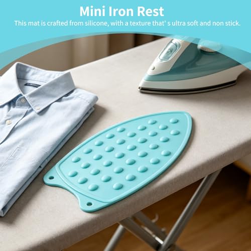 Mini Iron Rest, Silicone Iron Rest Pad Protective Pads with Wall Hole and Multicolor for Ironing Board (Green) - color: Green