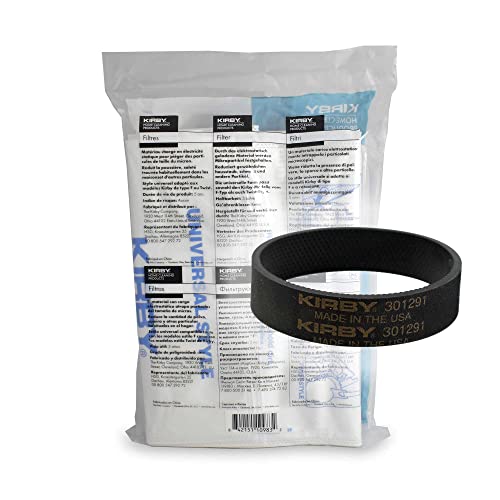 Kirby Allergen Reduction HEPA Filter Bags 6-Pack | Part #204811 | OEM Replacement for F-Style & Twist-Style Kirby Vacuums Plus Belt - size: 6 Bags Plus Belt