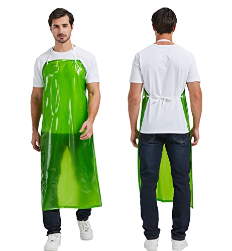 Nanxson Waterproof PVC Apron for Dishwashing Pet Grooming Meat Processing - color: Green