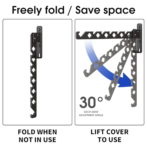 Wall Mounted Clothes Drying Rack, Wall Clothes Hanger Hook for Laundry Room Hanger Foldable, Wall Clothes Rack Indoor, Perfect for Small Spaces, Matte Black 2 Packs - color: Black 2 Pack